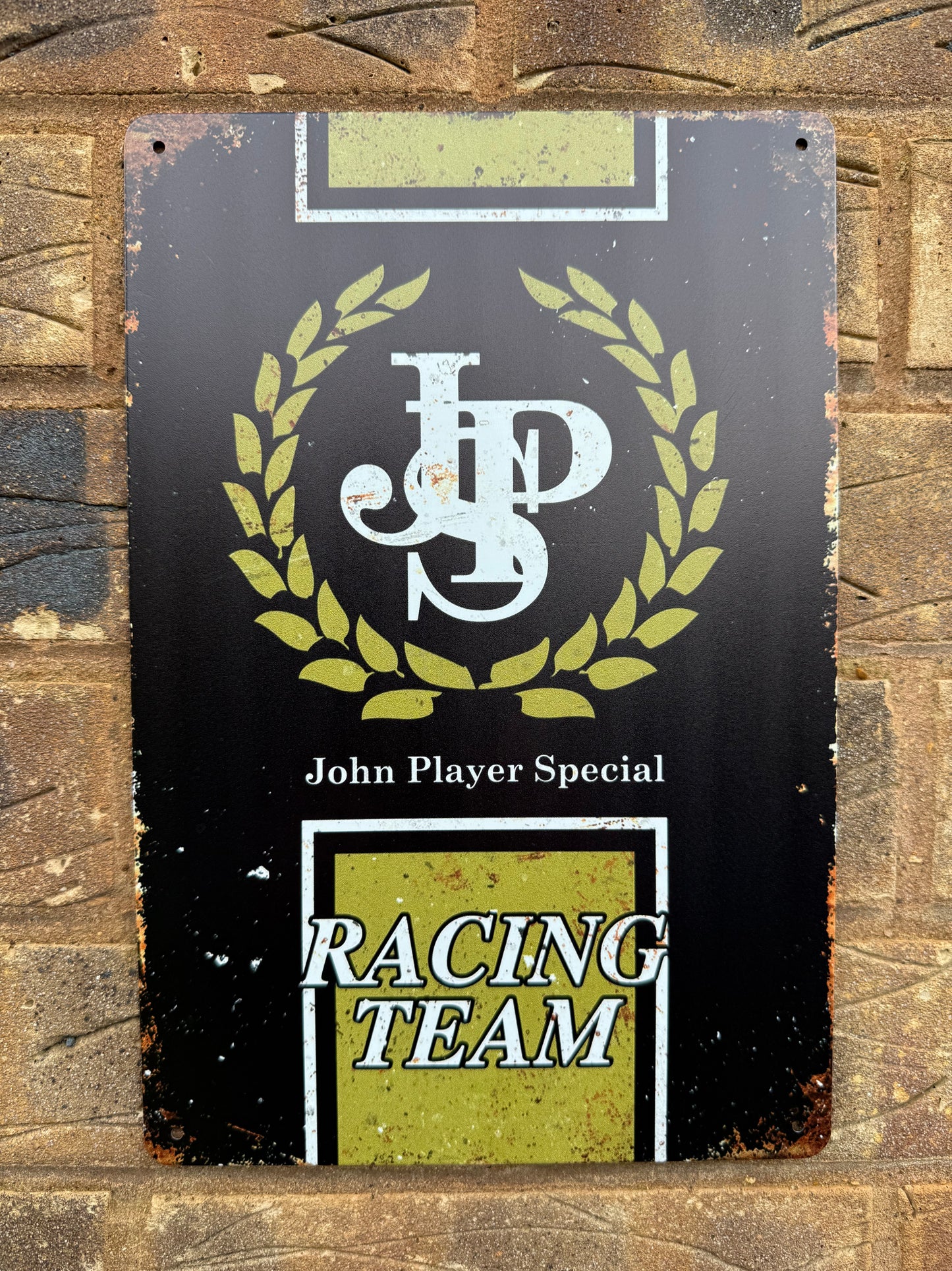 JPS John Player Special Racing Team Wall Plaque Vintage Retro Man Cave Shed Garage Kitchen Rusty Sign SIZE LARGE 20x30cm