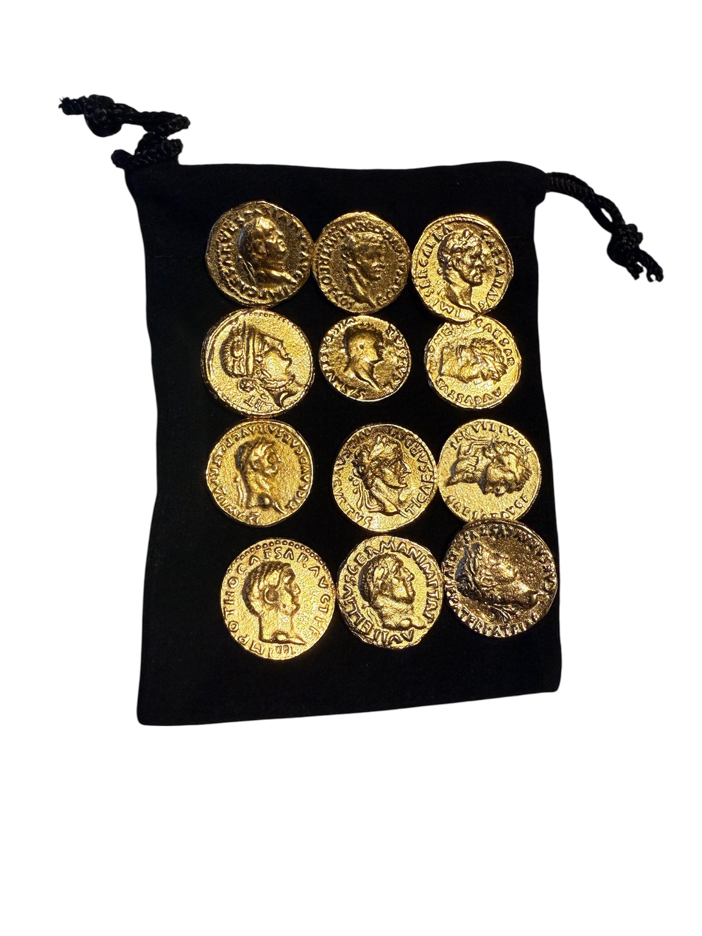 12 Gold Aureus Roman Emperor ‘Rulers of Rome’ Collectible Coins In Gift Bag