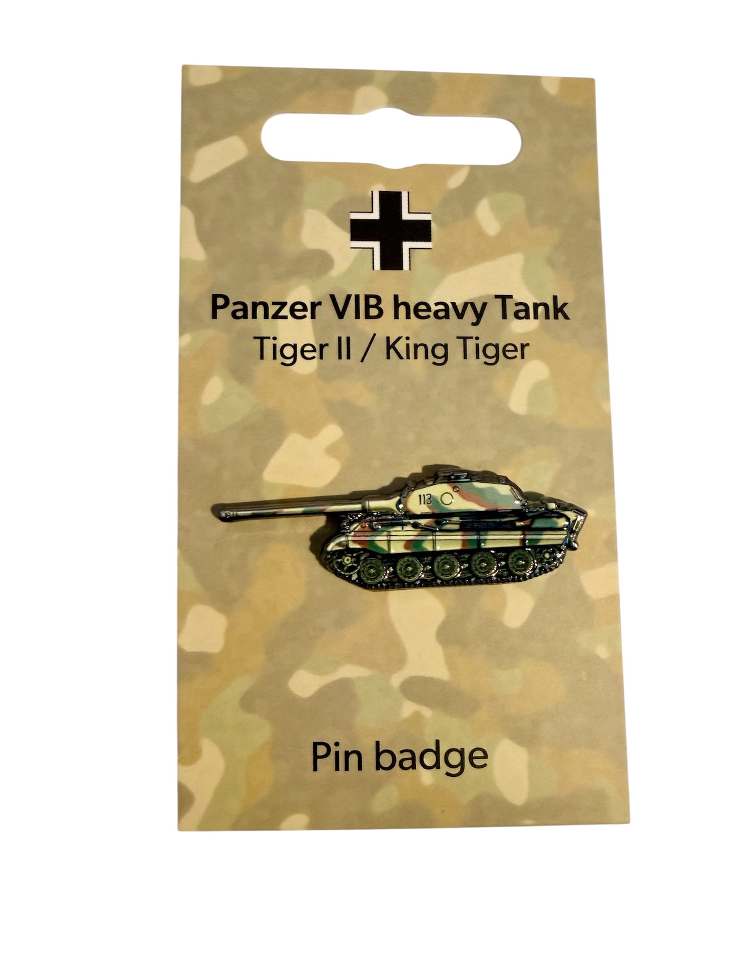 WW2 German Panzer VIB Heavy Tank (Tiger II / King Tiger) World War Two Pin Badge