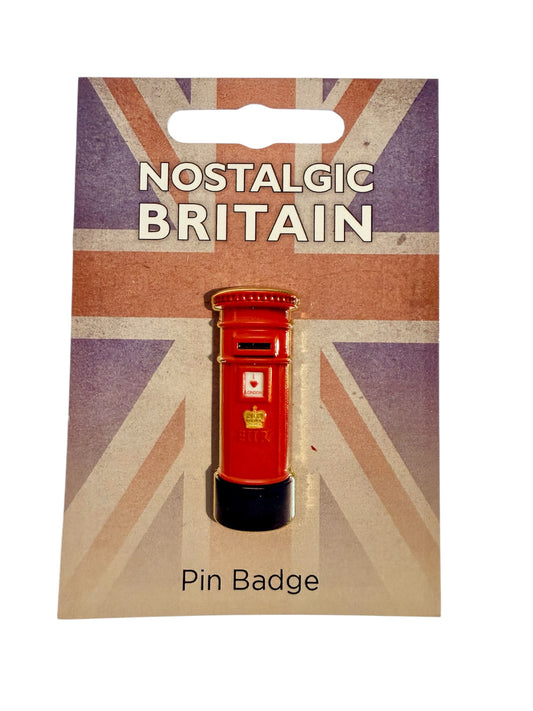 Nostalgic Britain Red Post Box Enamel 3D Pin Badge British Royal Mail
