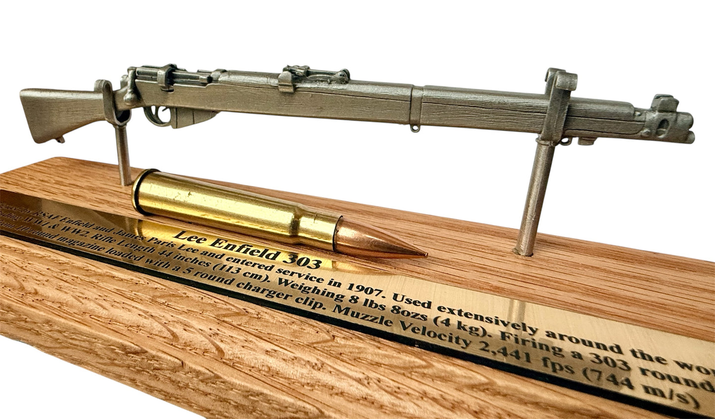 WW1 Lee Enfield WW2 Rifle 1/6 Mini English Pewter Gun Desk Display