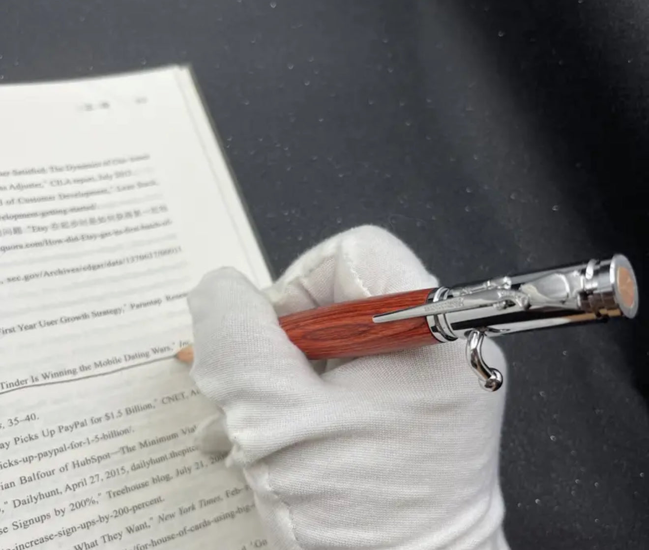 Bolt Action Hunting Shooting Rifle Bullet Wooden Rosewood Ballpoint Pen