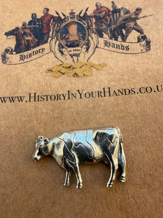 Friesian Cow Silver Pewter Lapel Pin Badge