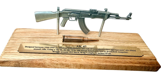AK47 Kalashnikov 1/6 Miniature English Pewter Gun Desk Display *VETERAN GIFT*