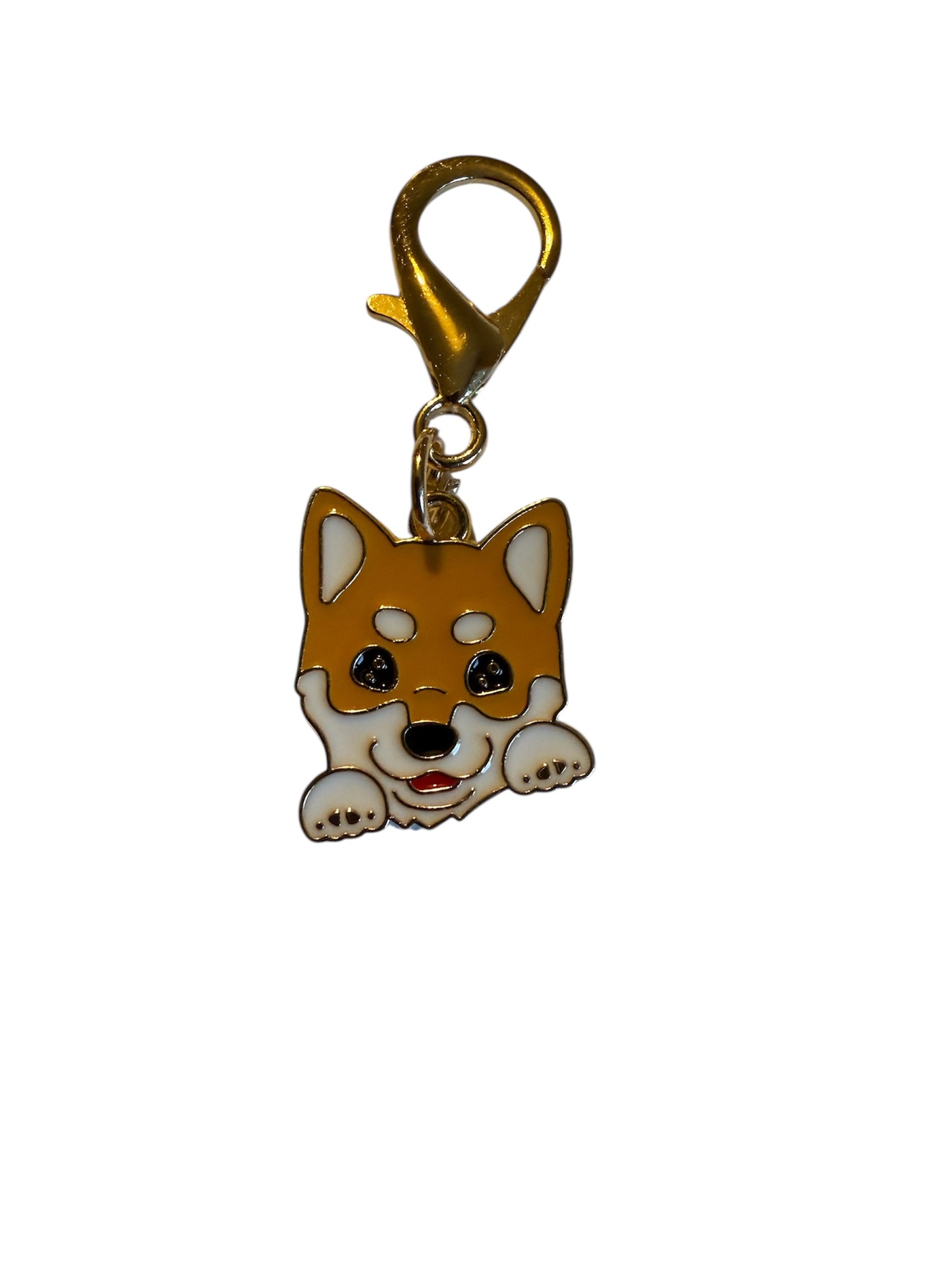 Cute Dog Thank You enamel Keyring Charm & Card Gift Set