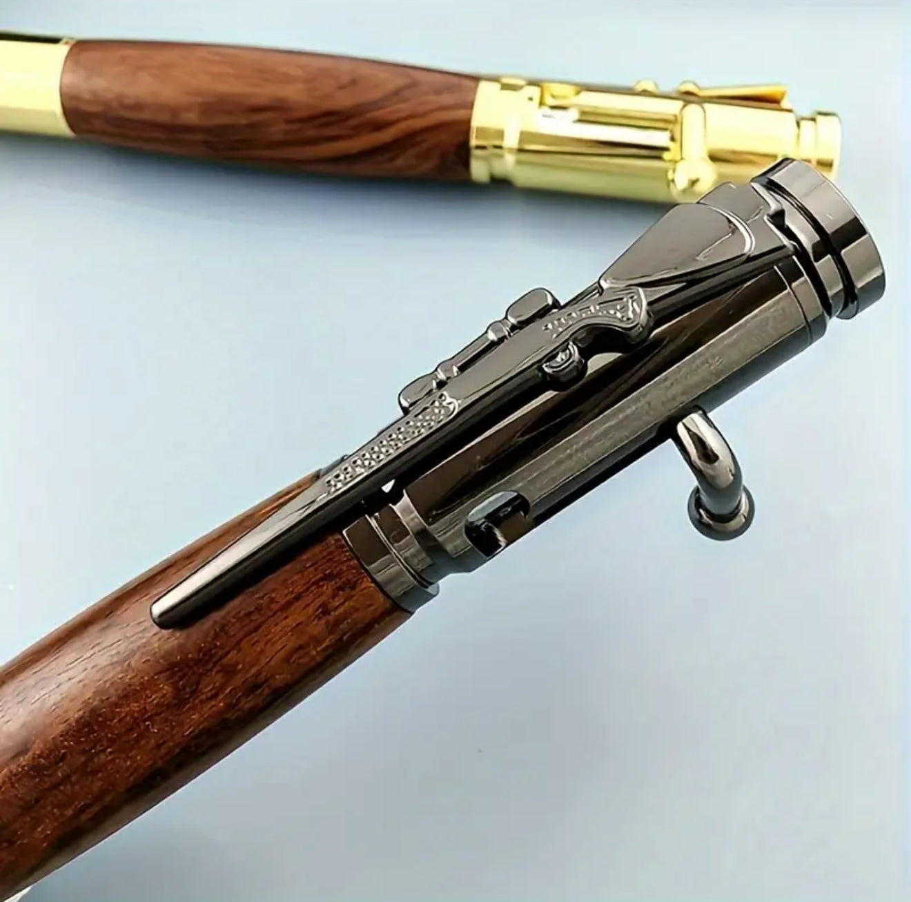 Bolt Action Hunting Shooting Rifle Bullet Wooden Rosewood Ballpoint Pen