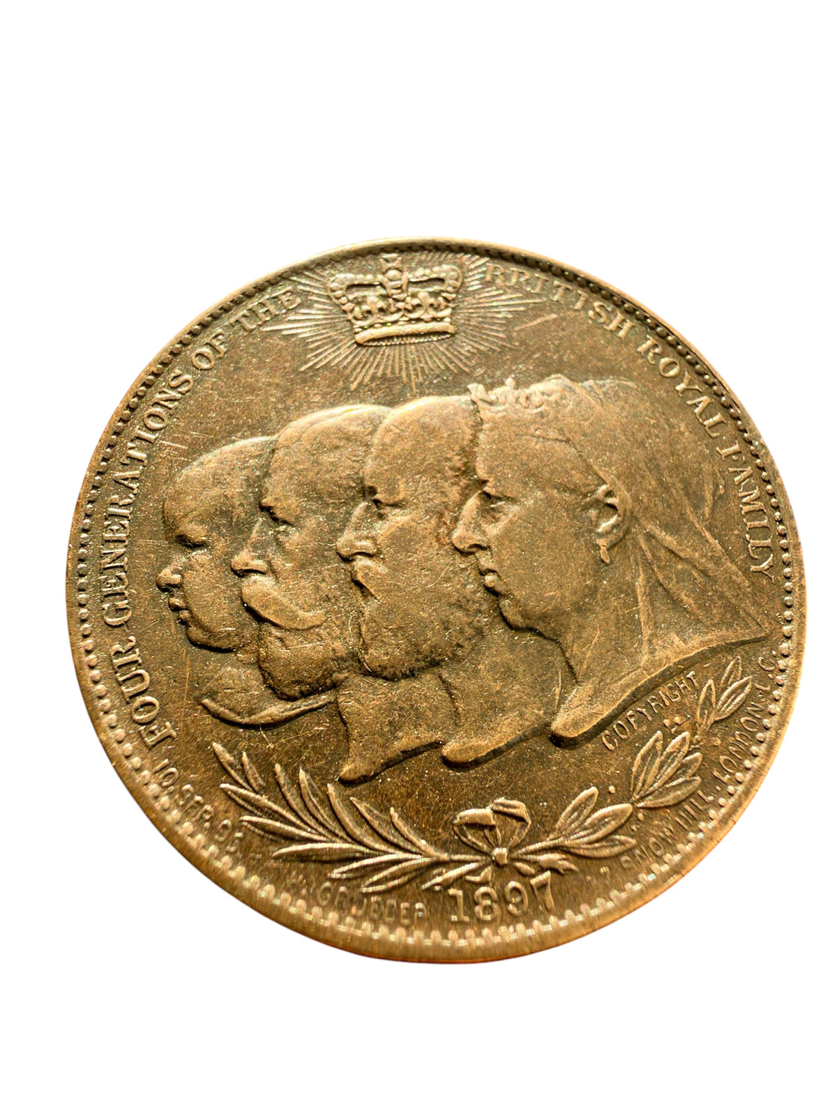 1897 Queen Victoria Copper Diamond Jubilee Medal by H Grueber & Co