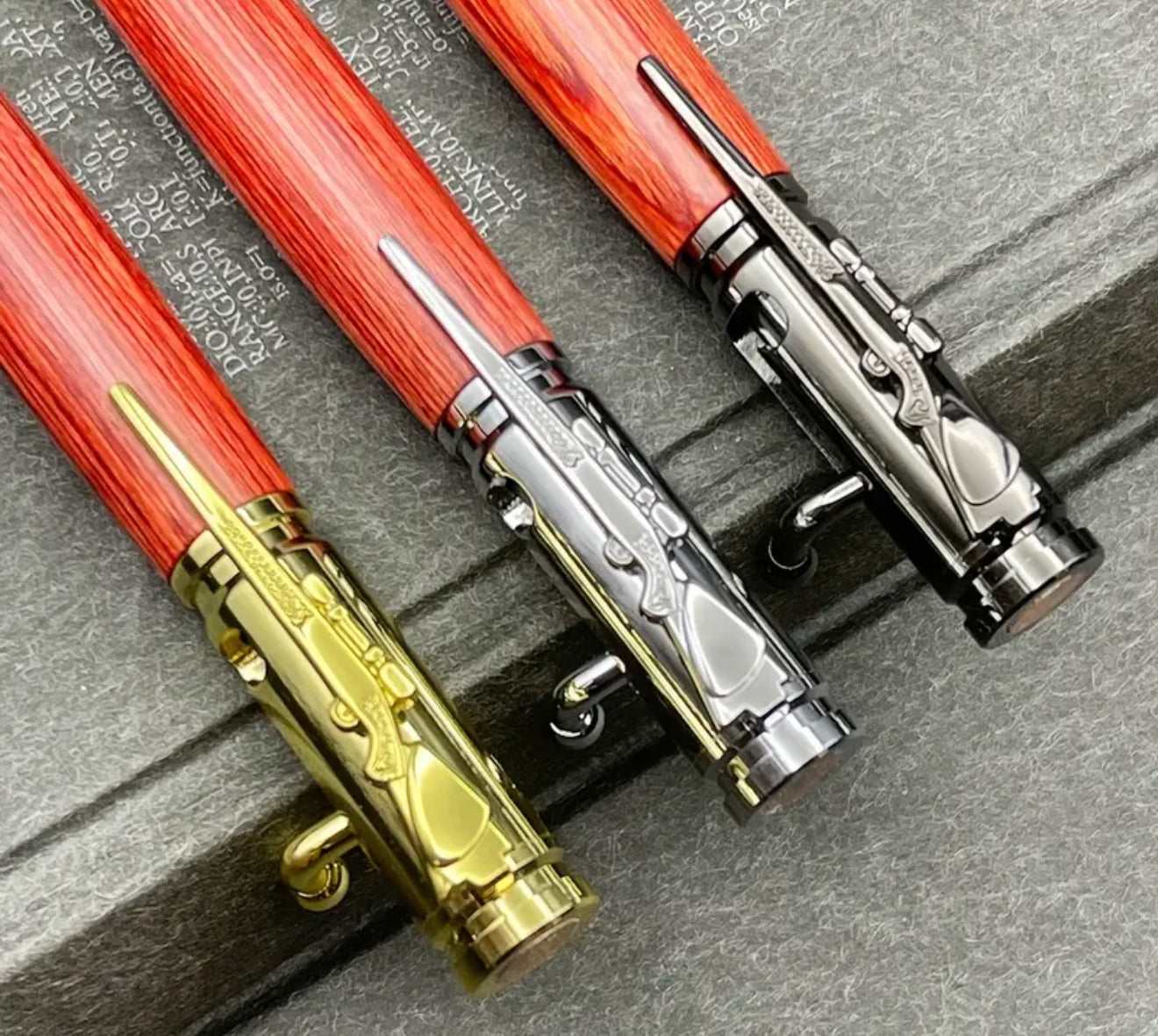 Bolt Action Hunting Shooting Rifle Bullet Wooden Rosewood Ballpoint Pen
