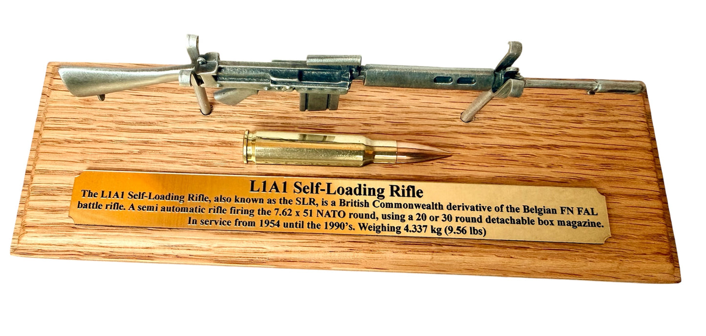 British Army Falklands & NI L1A1 SLR 1/6 Mini English Pewter Gun Desk Display