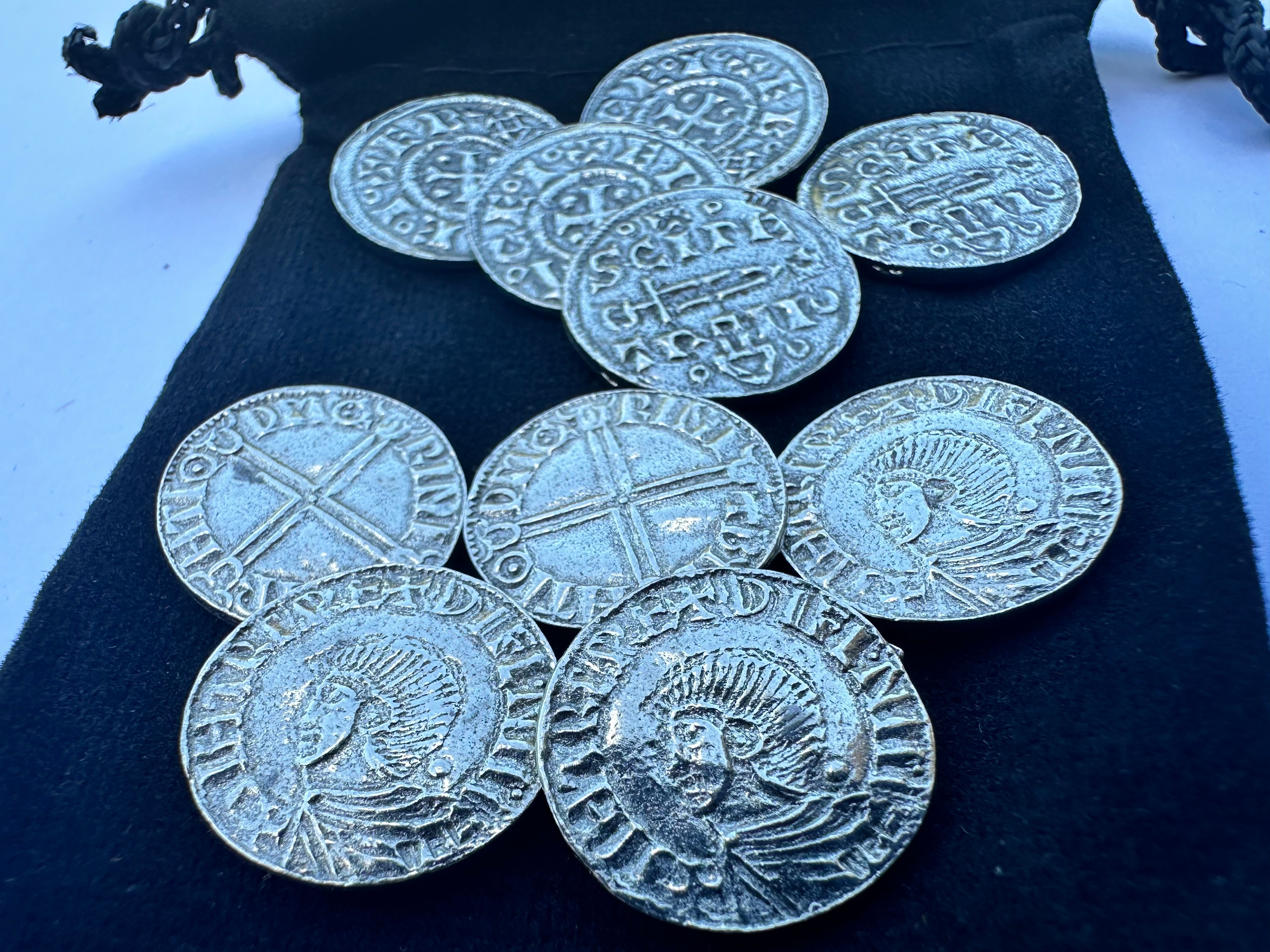 Viking Silver Coins 5 x Vikings at York & 5 x Norse Penny in Gift Bag ...