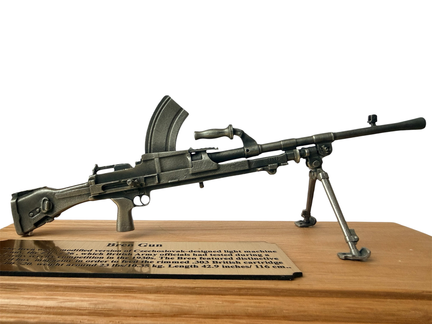 World War 2 Bren Gun WW2 Rifle 1/6 Mini English Pewter Gun Desk Display