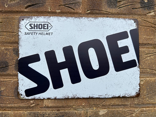 SHOEI Motorbike Helmet Wall Plaque Vintage Man Cave Shed Bar Sign LARGE 20x30 CM