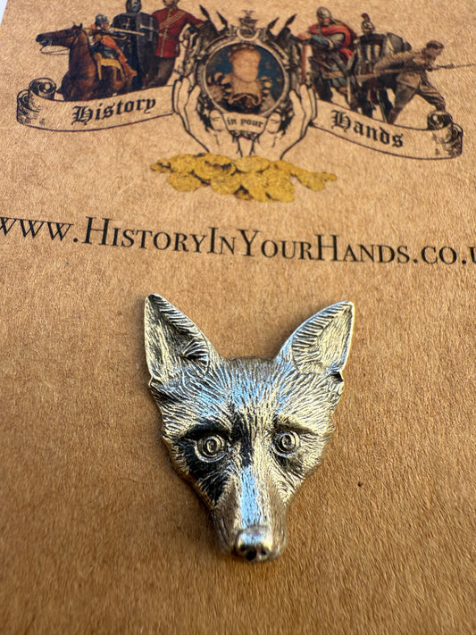 Fox Silver Pewter Pin Badge