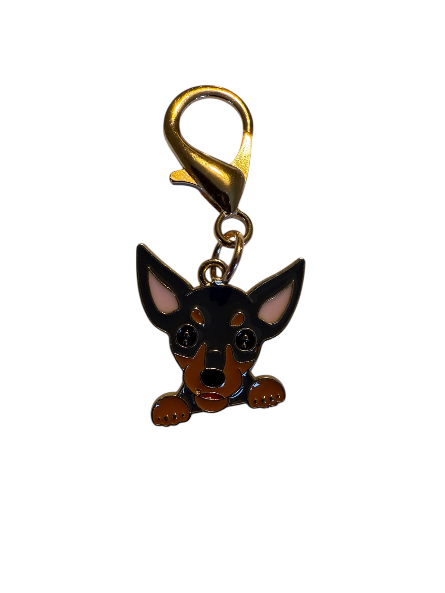 Cute Dog Thank You enamel Keyring Charm & Card Gift Set