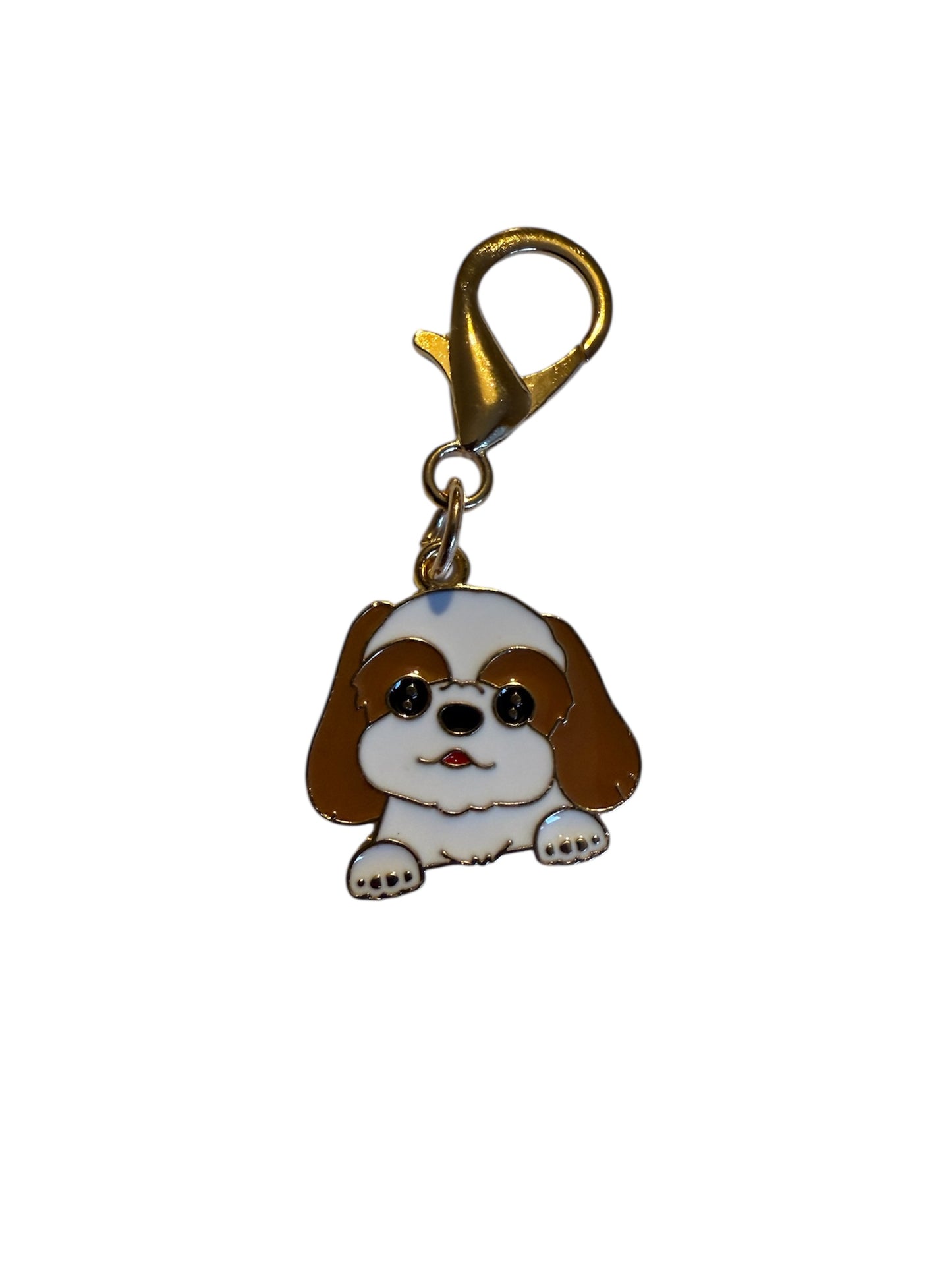 Cute Dog Thank You enamel Keyring Charm & Card Gift Set