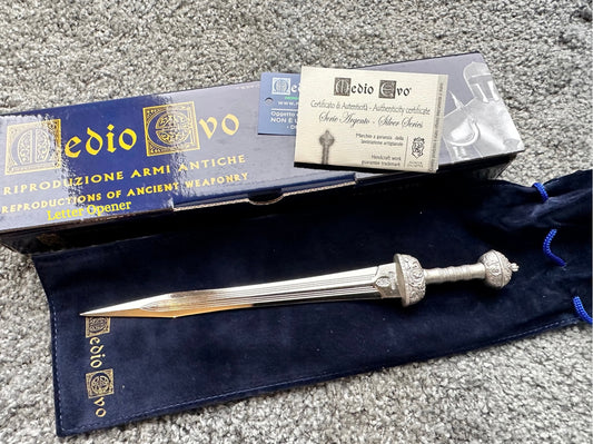 Roman Gladius Sword Letter Opener - Silver Plated