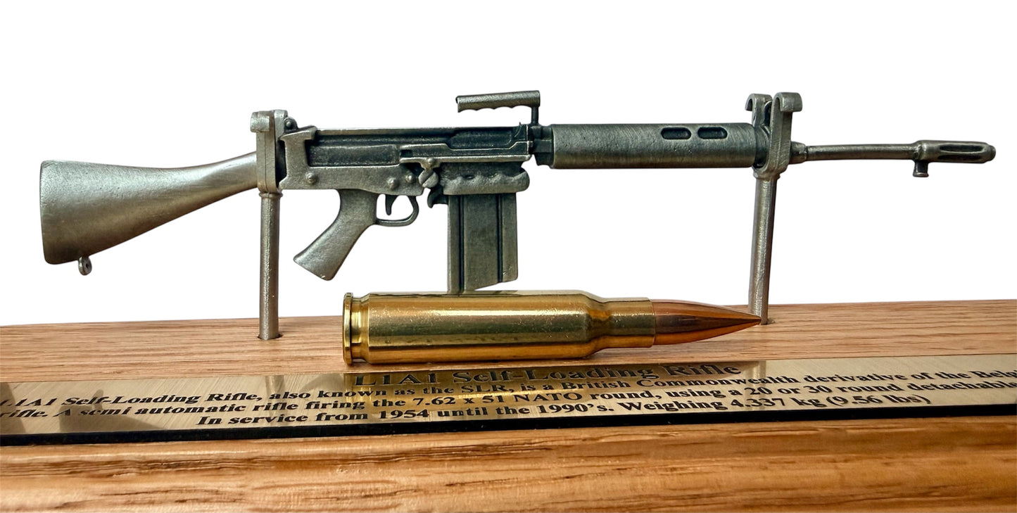British Army Falklands & NI L1A1 SLR 1/6 Mini English Pewter Gun Desk Display