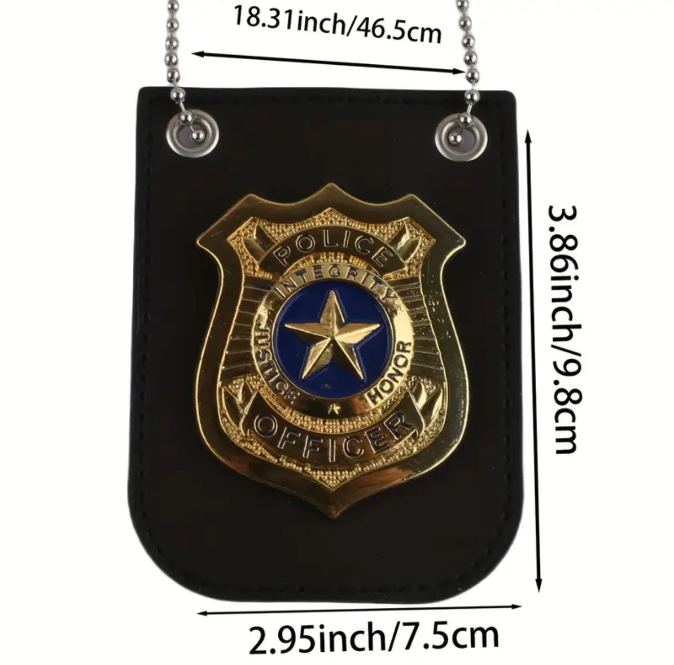 Cosplay Police Officer Chain And Belt Clip Policeman Badge