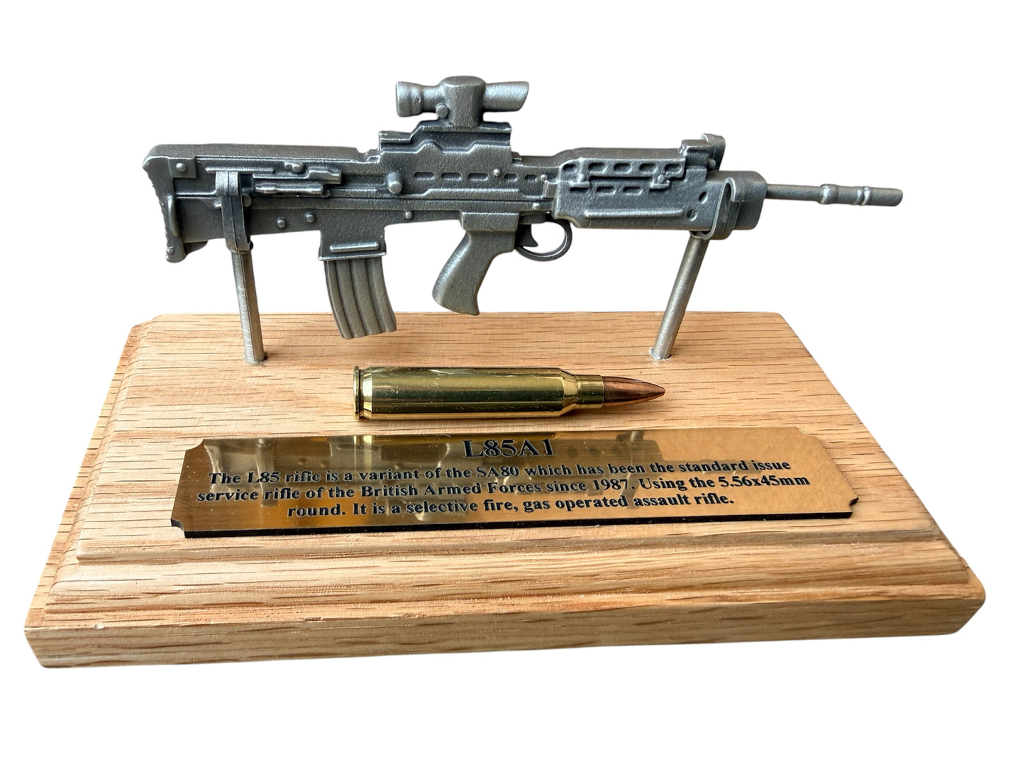 British Army Gulf War SA80 L85A1 1/6 Mini English Pewter Gun Desk Display