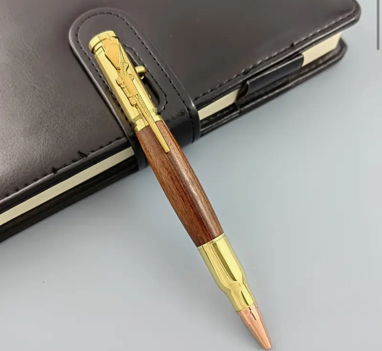Bolt Action Hunting Shooting Rifle Bullet Wooden Rosewood Ballpoint Pen
