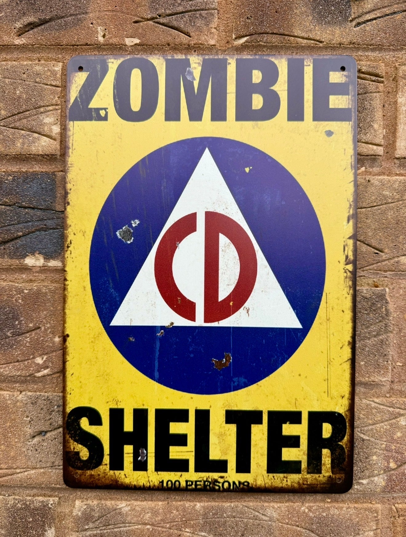 Zombie Shelter Man Cave Shed Bar Garage Games Room Sign LARGE 20x30 CM