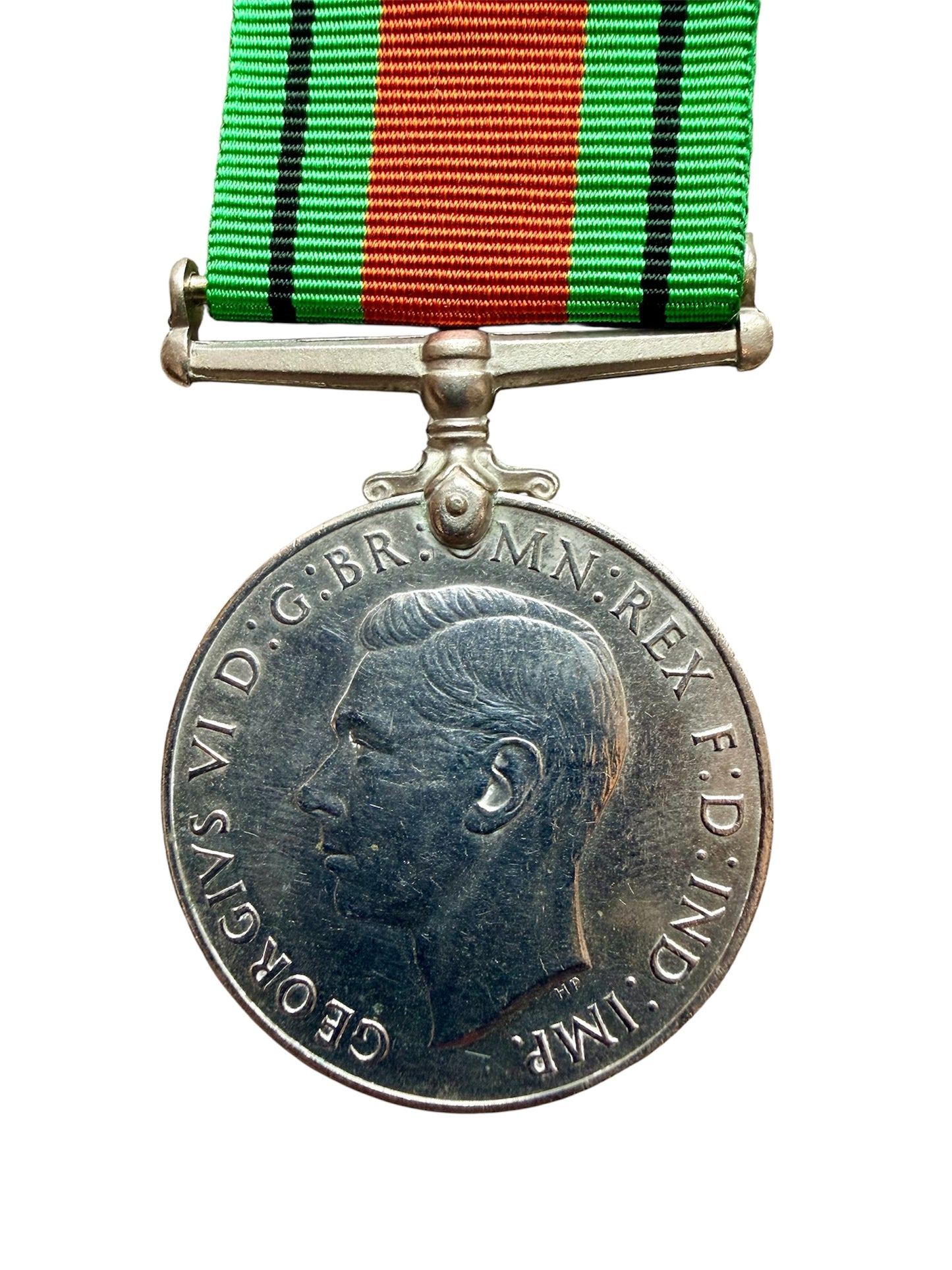 WW1 1914-1918 Silver War Medal Devonshire Regiment 1939-1945 Defence Medal & Silver ARP Pin Badge with George V Silver Jubilee Handkercheif