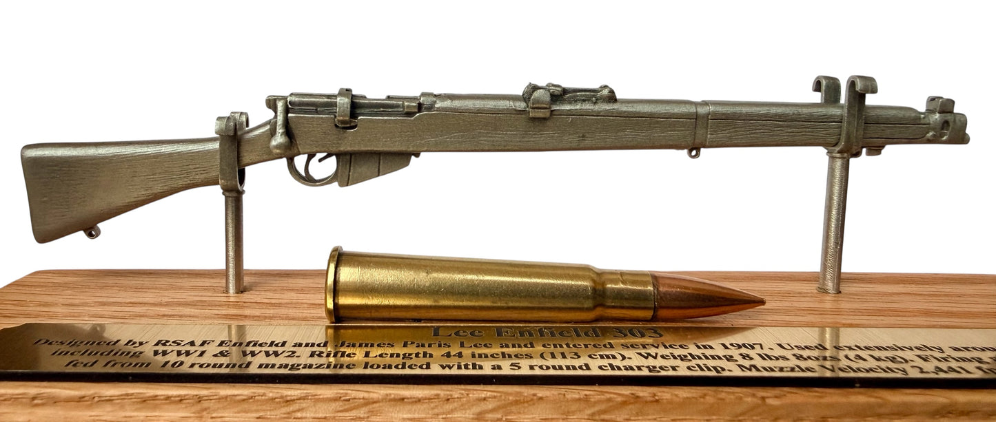 WW1 Lee Enfield WW2 Rifle 1/6 Mini English Pewter Gun Desk Display