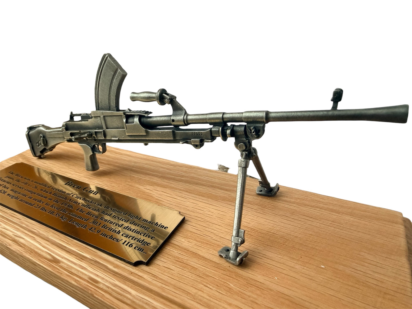 World War 2 Bren Gun WW2 Rifle 1/6 Mini English Pewter Gun Desk Display