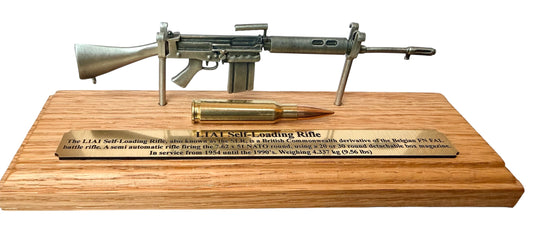 British Army Falklands & NI L1A1 SLR 1/6 Mini English Pewter Gun Desk Display