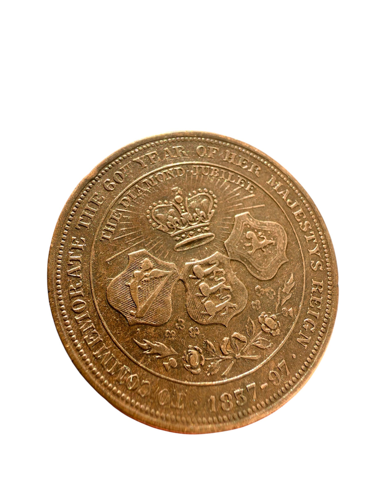 1897 Queen Victoria Copper Diamond Jubilee Medal by H Grueber & Co