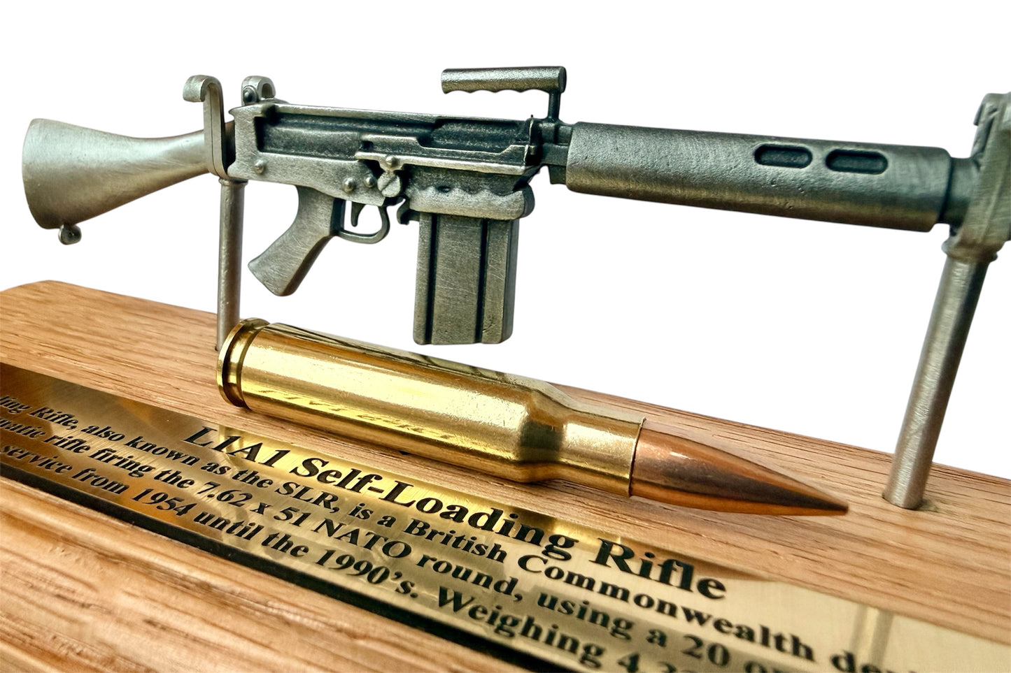 British Army Falklands & NI L1A1 SLR 1/6 Mini English Pewter Gun Desk Display