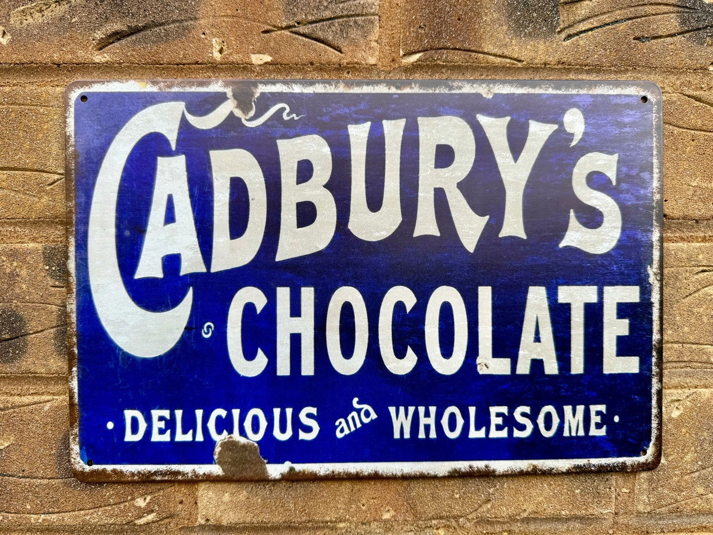 Cadbury’s Chocolate Advertising Wall Plaque Vintage Retro Man Cave Shed Kitchen Garage Rusty Sign SIZE LARGE 20x30cm