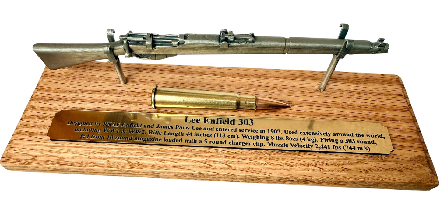 WW1 Lee Enfield WW2 Rifle 1/6 Mini English Pewter Gun Desk Display