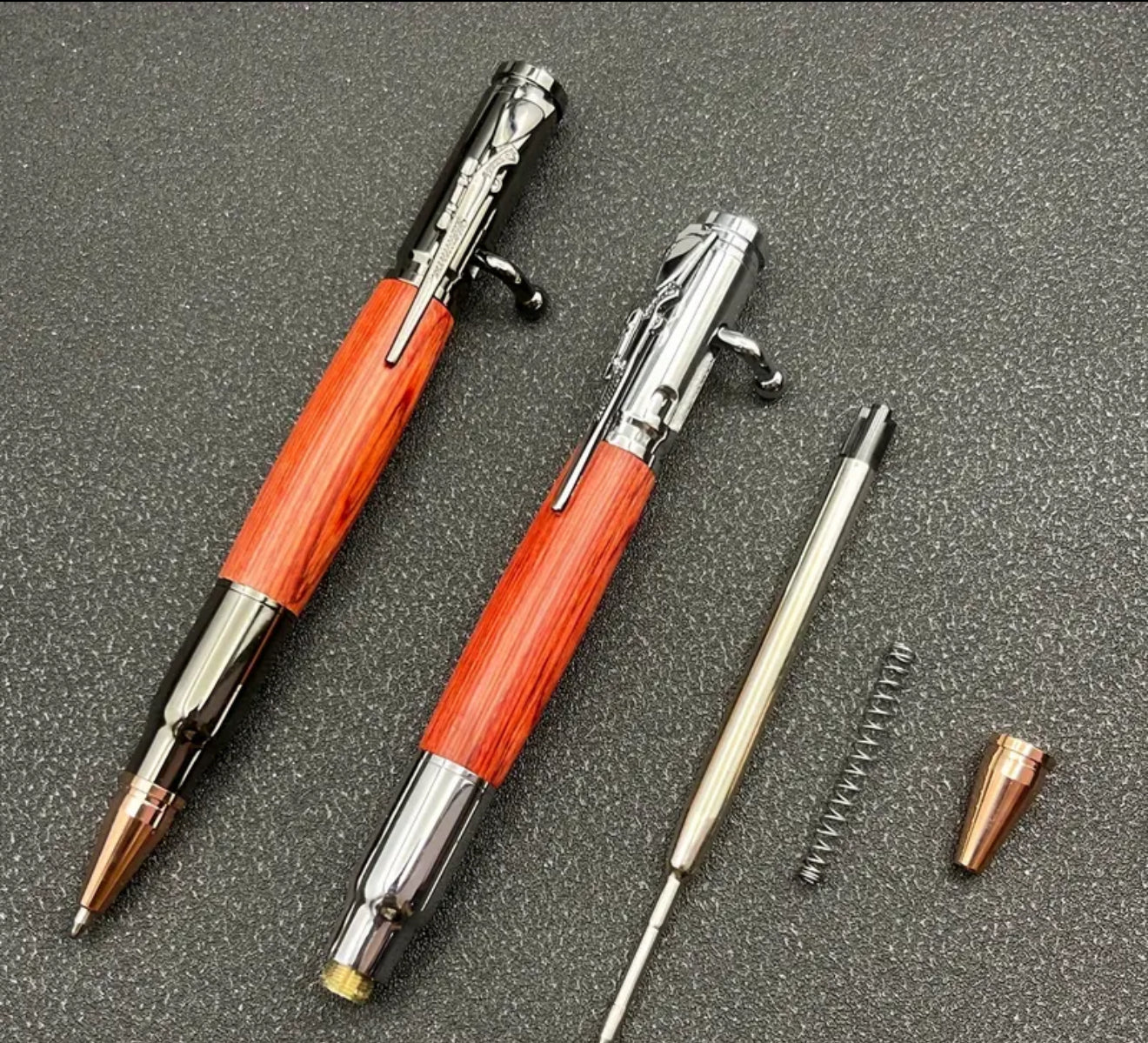 Bolt Action Hunting Shooting Rifle Bullet Wooden Rosewood Ballpoint Pen