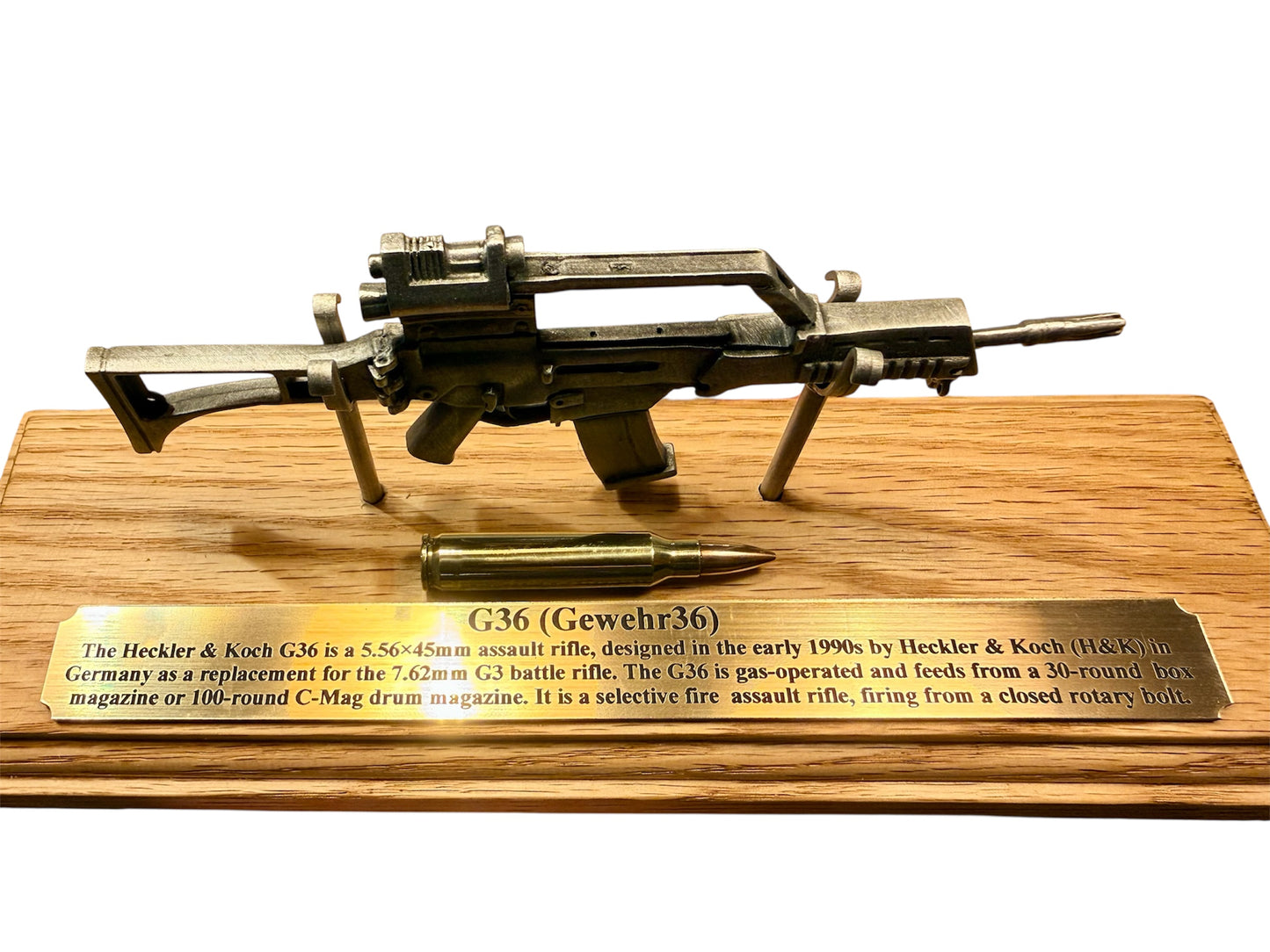 Police ARV G36 1/6 Miniature English Pewter Gun Desk Display *RETIREMENT GIFT*