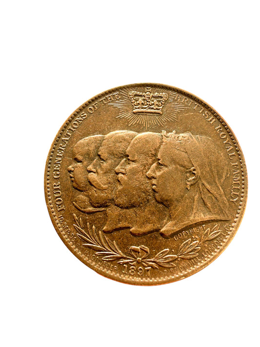 1897 Queen Victoria Copper Diamond Jubilee Medal by H Grueber & Co