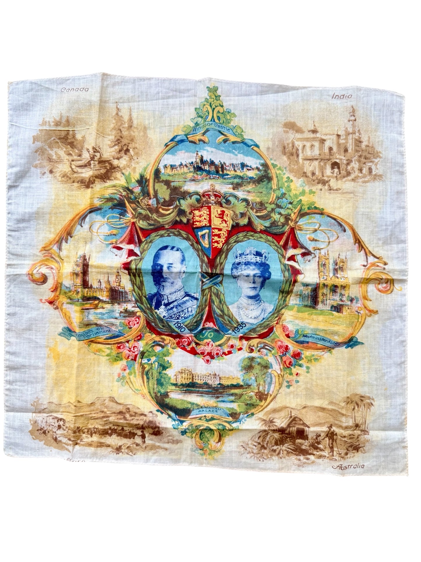 WW1 1914-1918 Silver War Medal Devonshire Regiment 1939-1945 Defence Medal & Silver ARP Pin Badge with George V Silver Jubilee Handkercheif