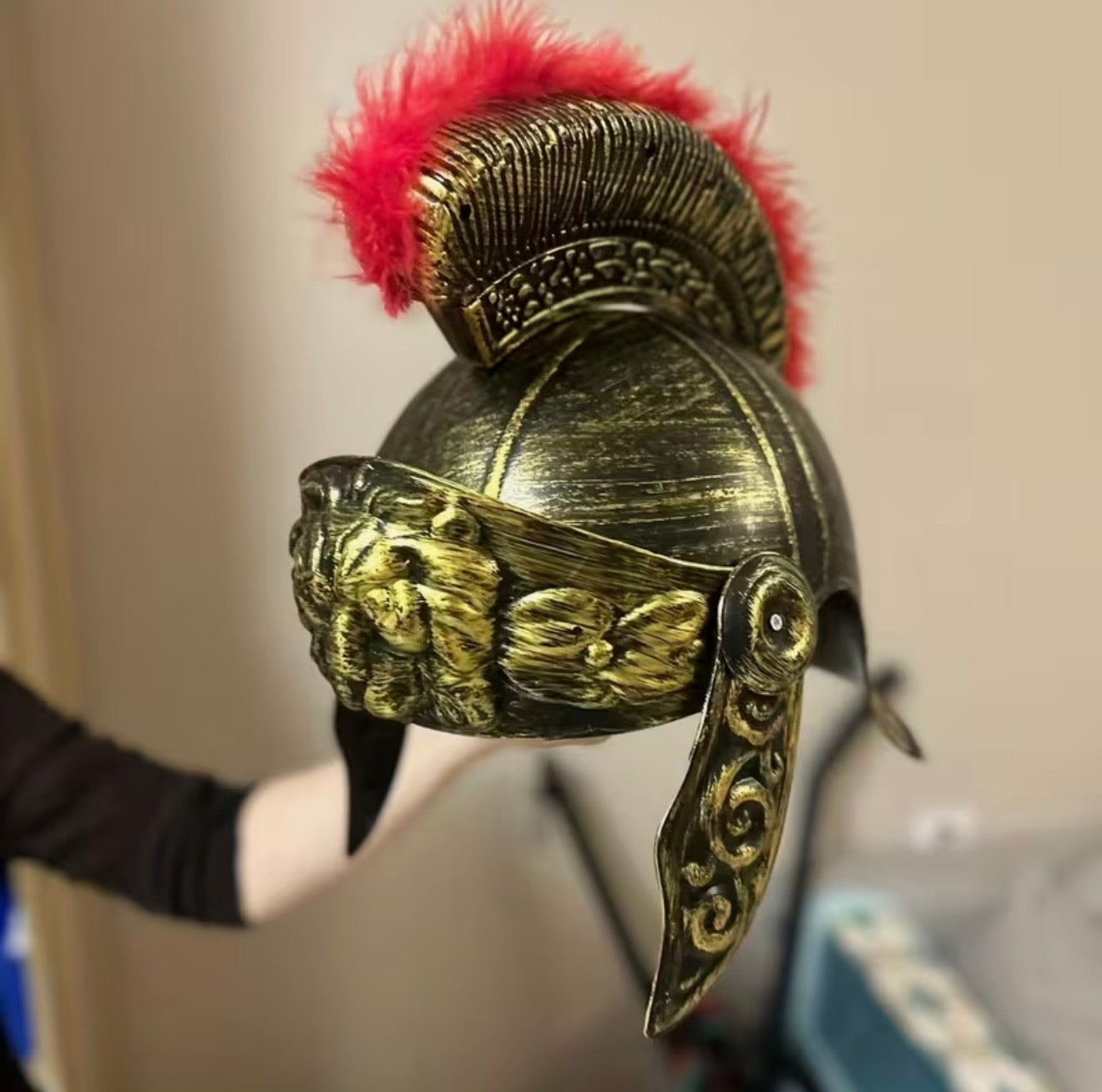 Childs Roman Centurion Soldier Gladiator Helmet Kids Fancy Dress World Book Day