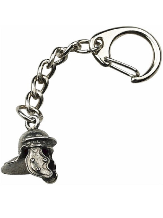 Mini Silver Roman Helmet Keyring MADE IN THE UK