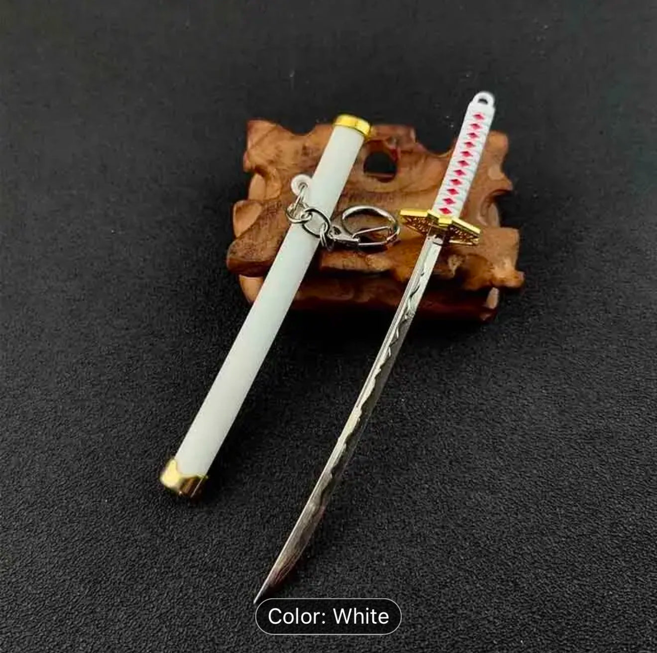 Samurai Sword Keyring with Sheath & Display Stand Letter Opener *VARIOUS COLOURS