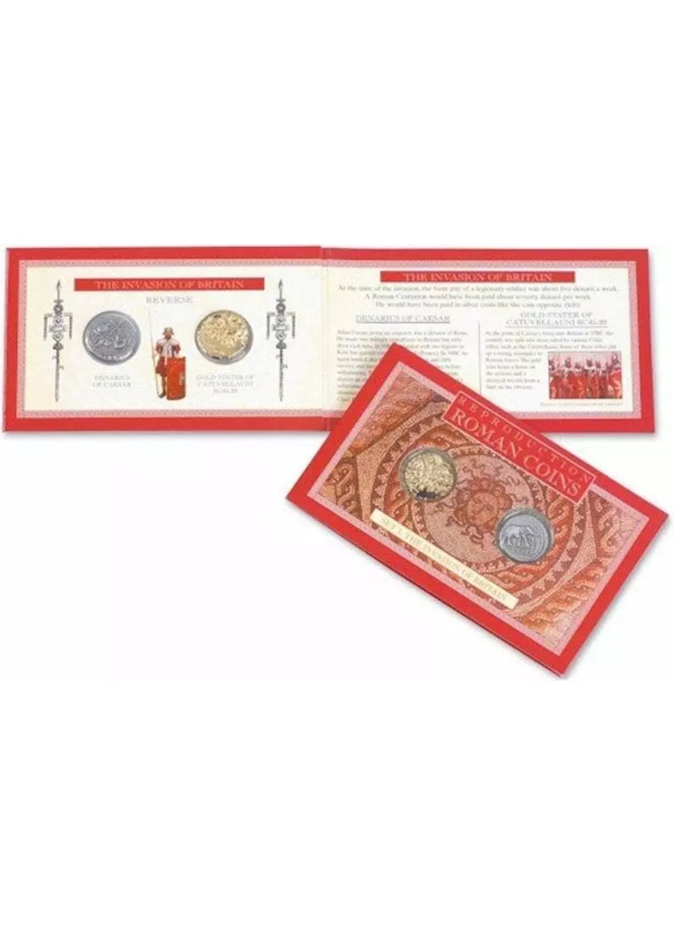 Roman Coin Set 1 - The Invasion Of Britain 1 Gold & 1 Silver