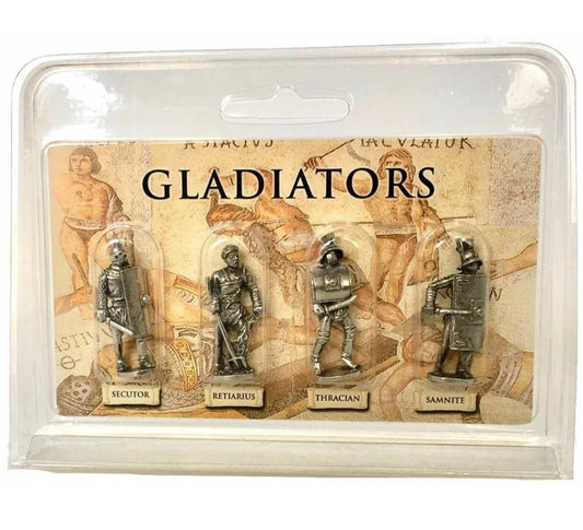 Roman Gladiators Pewter Figurines Set Of 4
