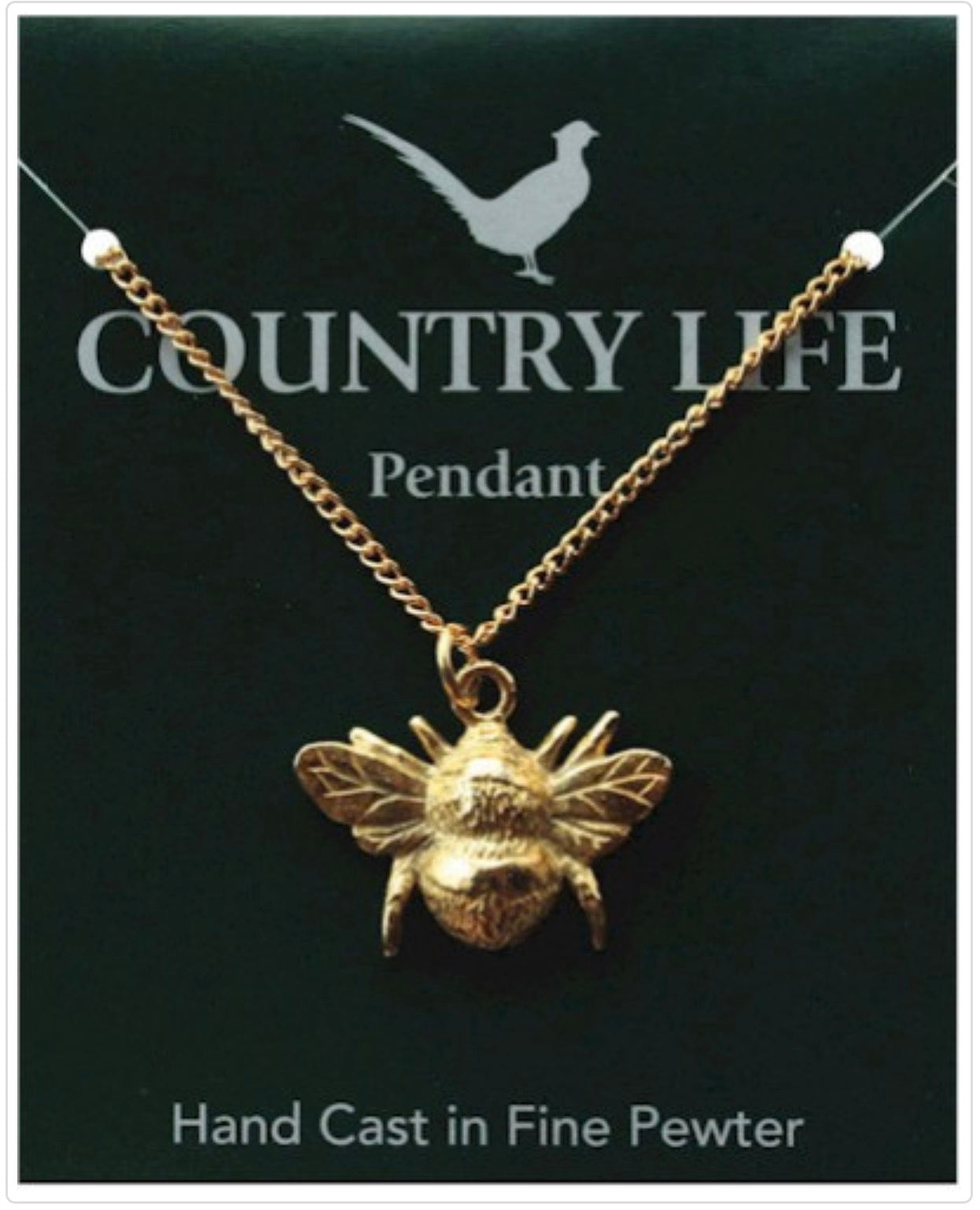 Gold Plated Bumble Bee Pendant Necklace