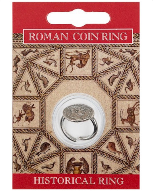 Roman Coin Silver Pewter Ring
