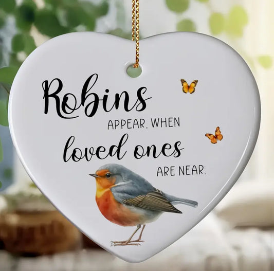 Robin Ceramic Plaque ‘Robins Appear Lost Loved Ones Are Near’ Bereavement Gift