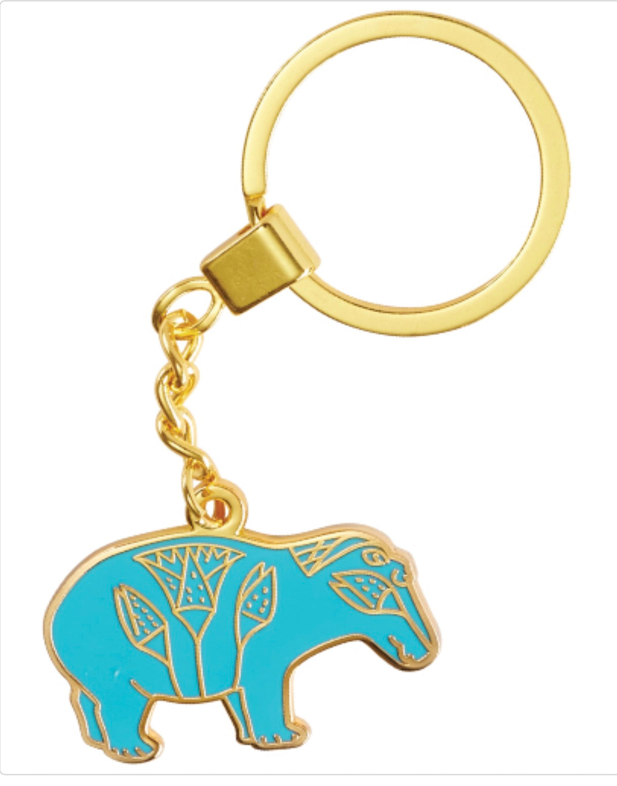 Egyptian Hippo Enamel Double-Sided Hippopotamus Keyring