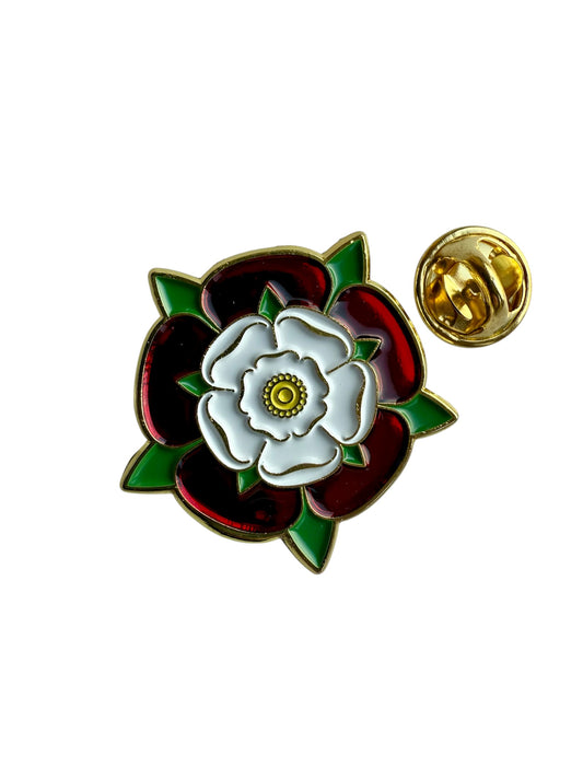 English Tudor Rose Enamel Pin Badge