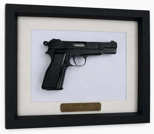 1:1 British Army L9A1 Browning hi-power resin pistol framed wall hanger