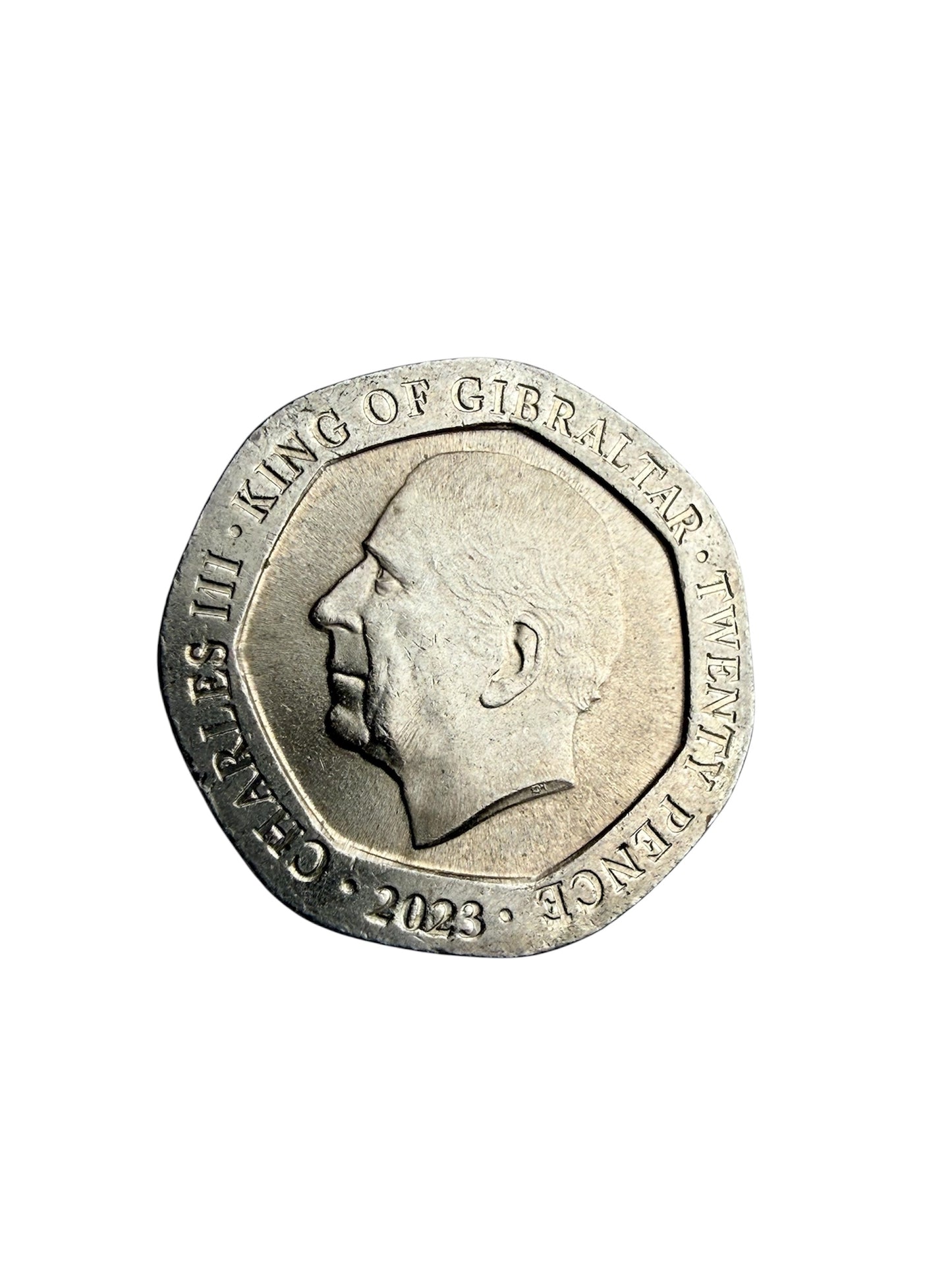 Genuine King Charles III 2023 Gibraltar 20p Pence Piece