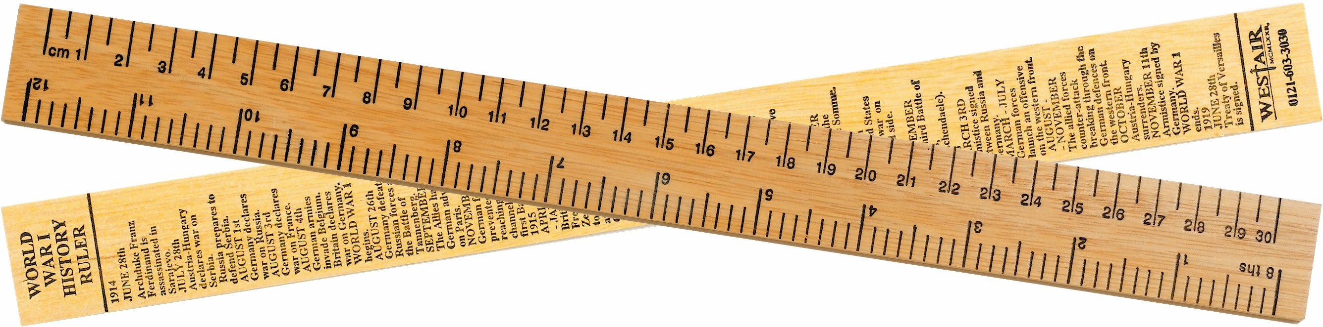 WW1 Wooden 30CM History Timeline Ruler – History In Your Hands